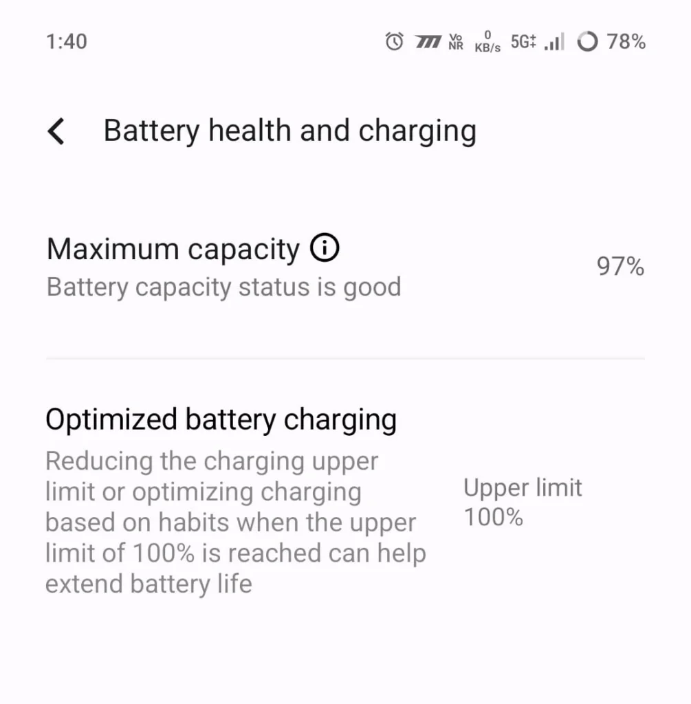 iQOO Z9s Battery Health Performances