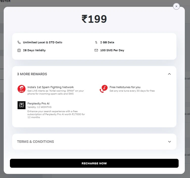 Best Airtel Recharge Plan for Perplexity Premium For Free