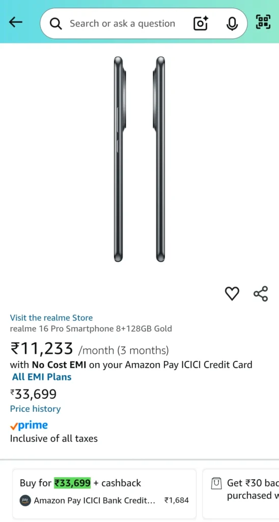 Realme 16 Pro Listing on Amazon ahead of launch